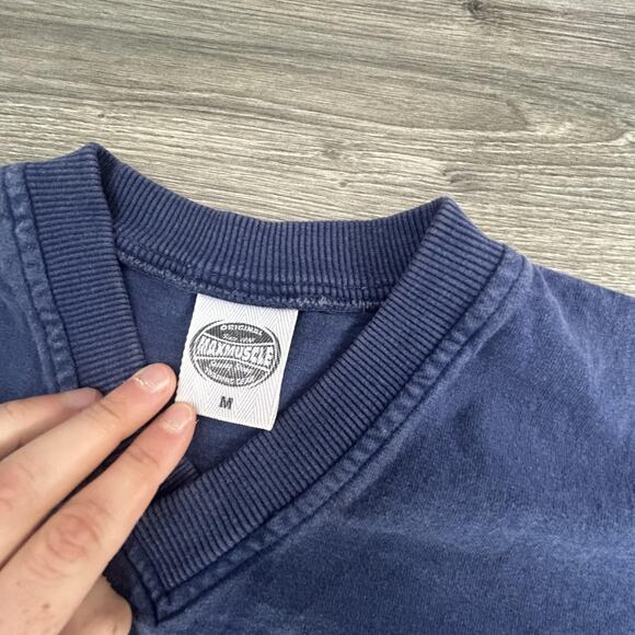Vintage Max Muscle Shirt Mens Medium Blue 2XL To Excel Bodybuilding Gym 90s - Picture 6 of 7